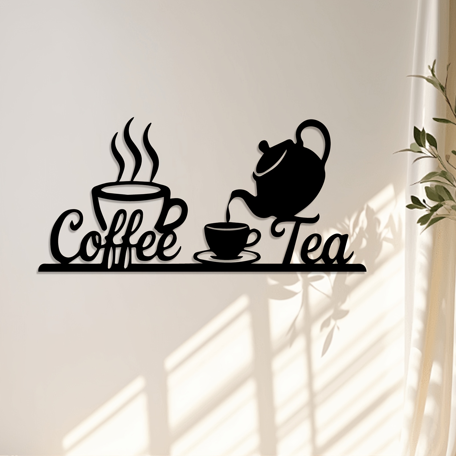 Coffee Tea Icon - 1pc Rustic Metal Coffee & Tea
