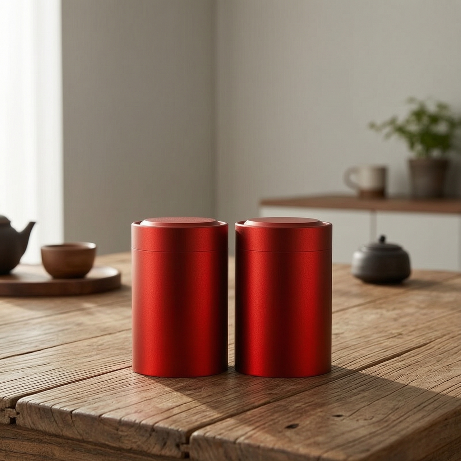 Coffee Tea Bean - 2 Pieces Aluminum Jar with Screw