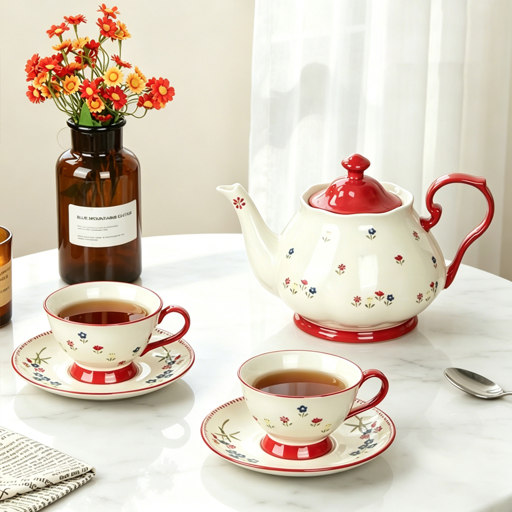 Coffee Y Tea - SHUNXIANG Ceramic Teaware Sets Retro Floral