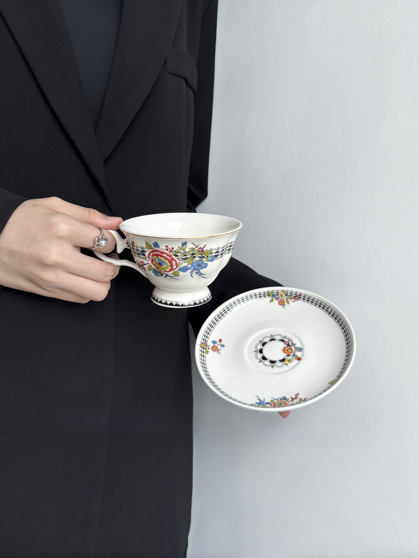 Coffee Tea English - English Style Floral Coffee Cup Set
