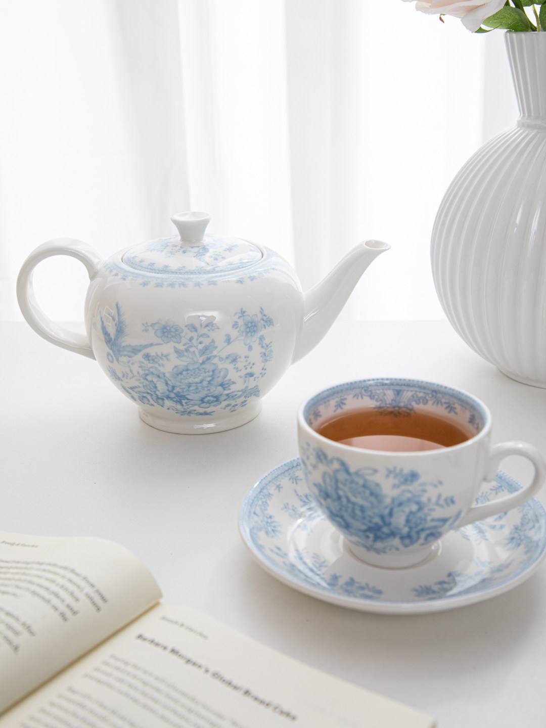 House, retro blue peony aftern - Coffee Tea English 리뷰 및 가격