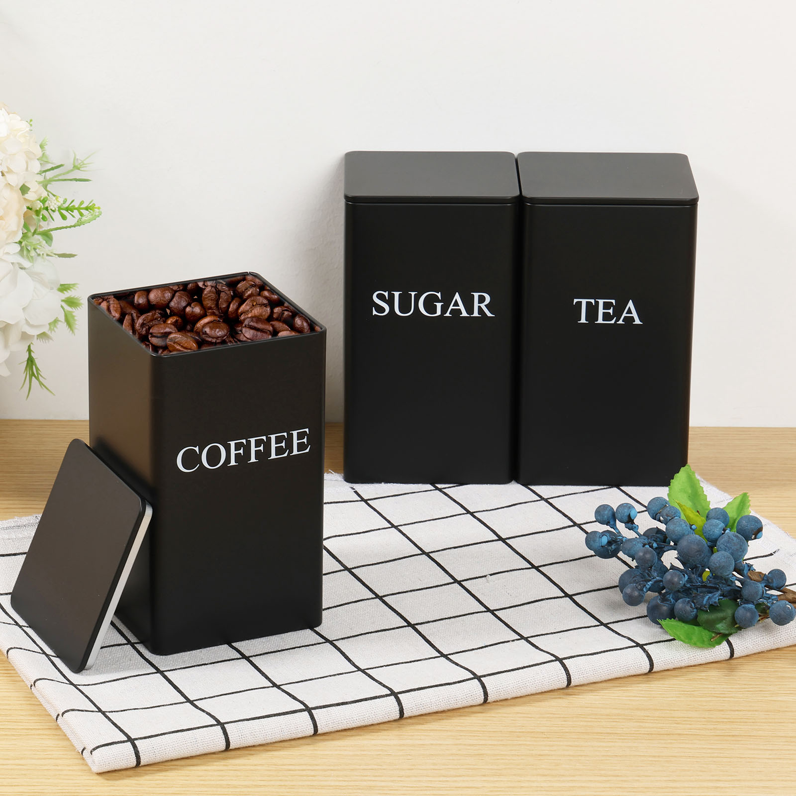 3Pcs Coffee Bean Storage Canis - Coffee Tea Sugar Container Set 리뷰 및 가격