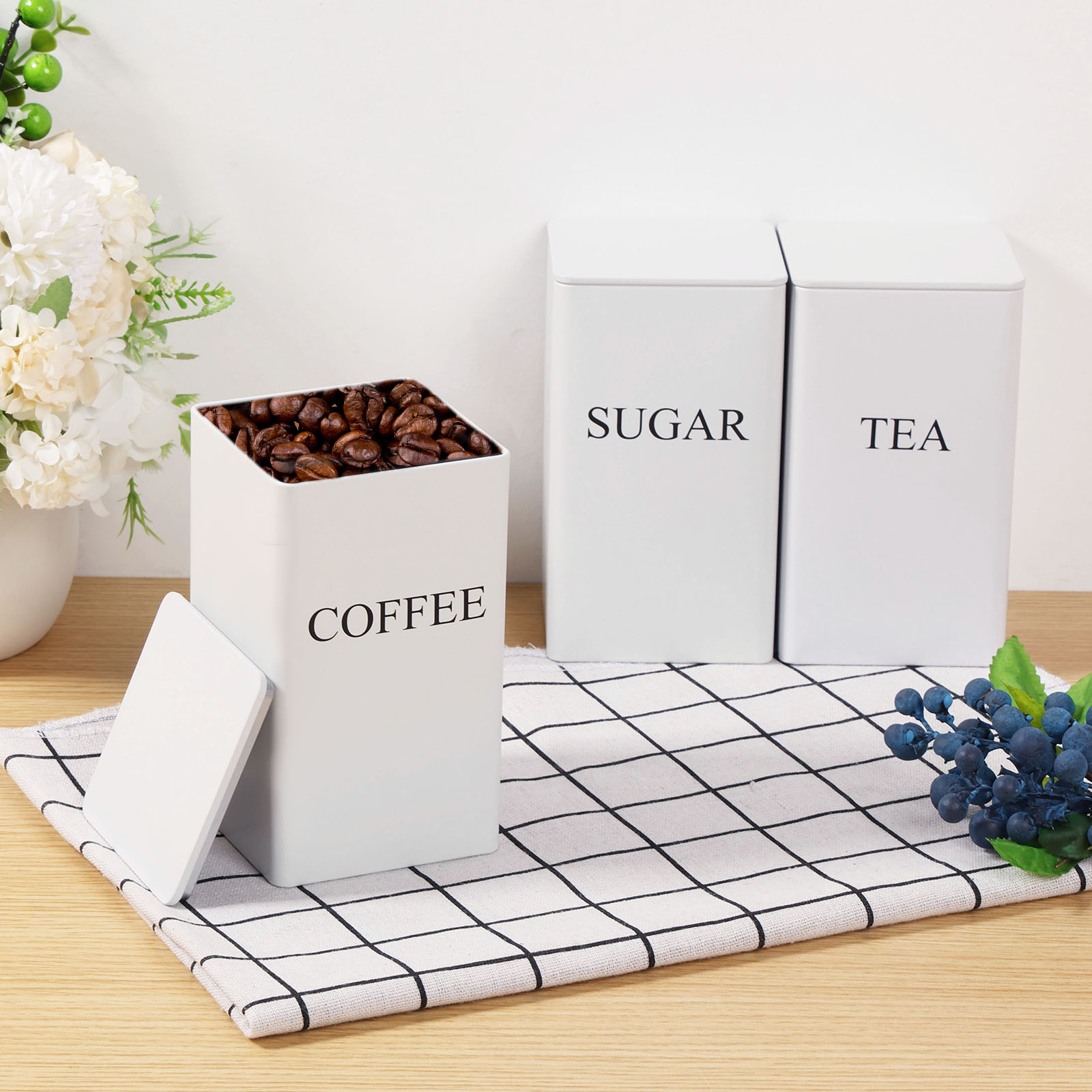 3Pcs Coffee Bean Storage Canis - Coffee Tea Sugar Container Set 리뷰 및 가격