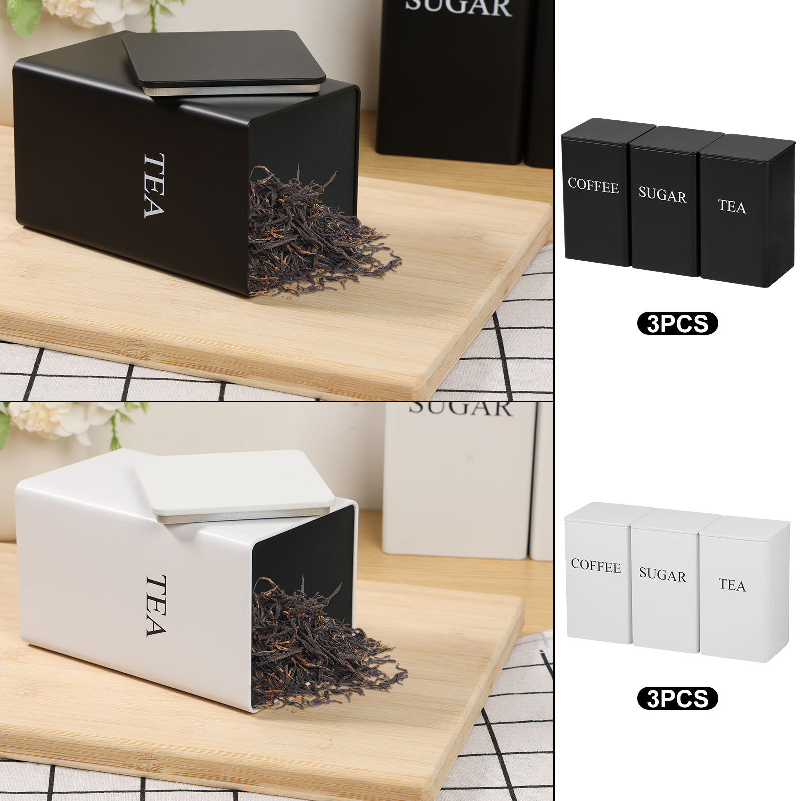 3Pcs Coffee Bean Storage Canis - Coffee Tea Sugar Container Set 리뷰 및 가격