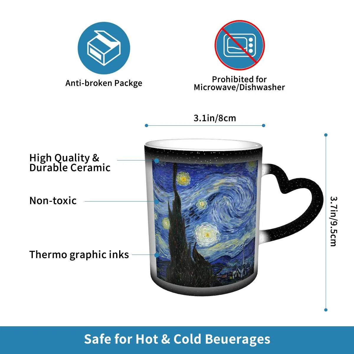 Van Gogh Mug Funny Ceramic Cof - Coffee Tea Van 리뷰 및 가격