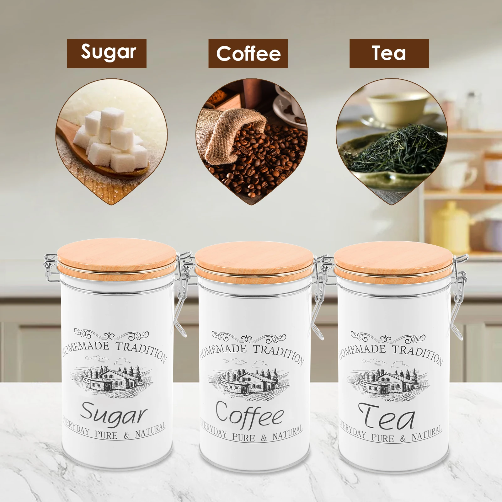 3Pcs/Set Tea Coffee Sugar Cani - Coffee Tea Sugar Container Set 리뷰 및 가격