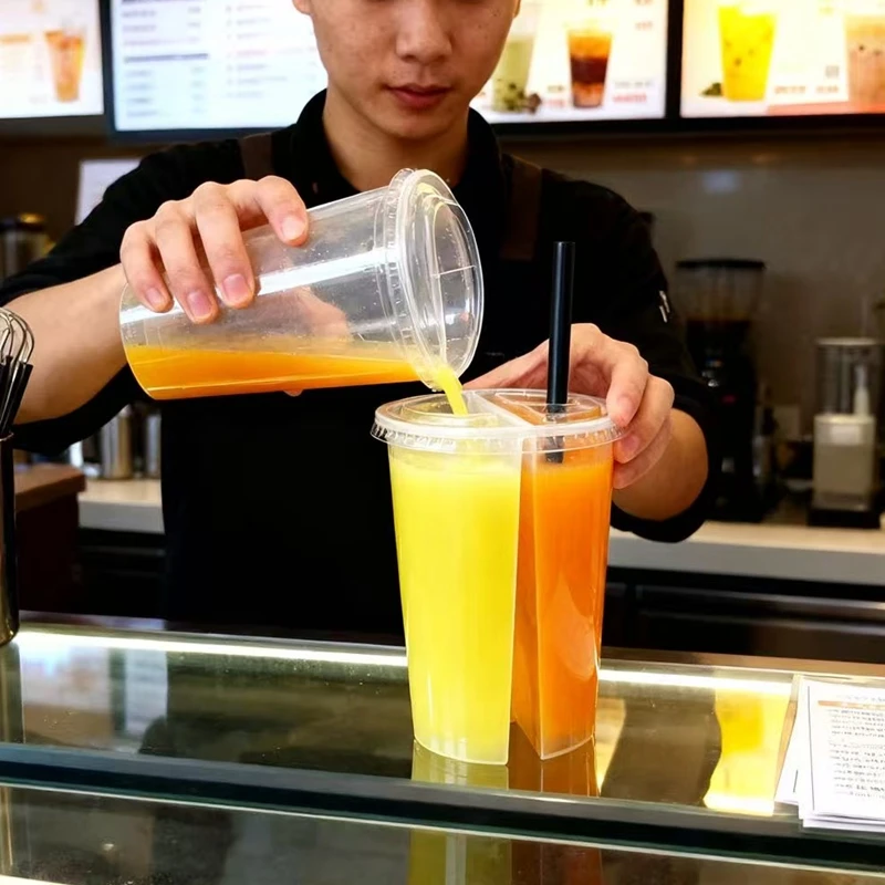 2-in-1 Disposable Plastic Cups - Coffee Tea Boba 리뷰 및 가격