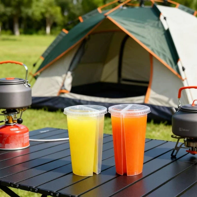 2-in-1 Disposable Plastic Cups - Coffee Tea Boba 리뷰 및 가격