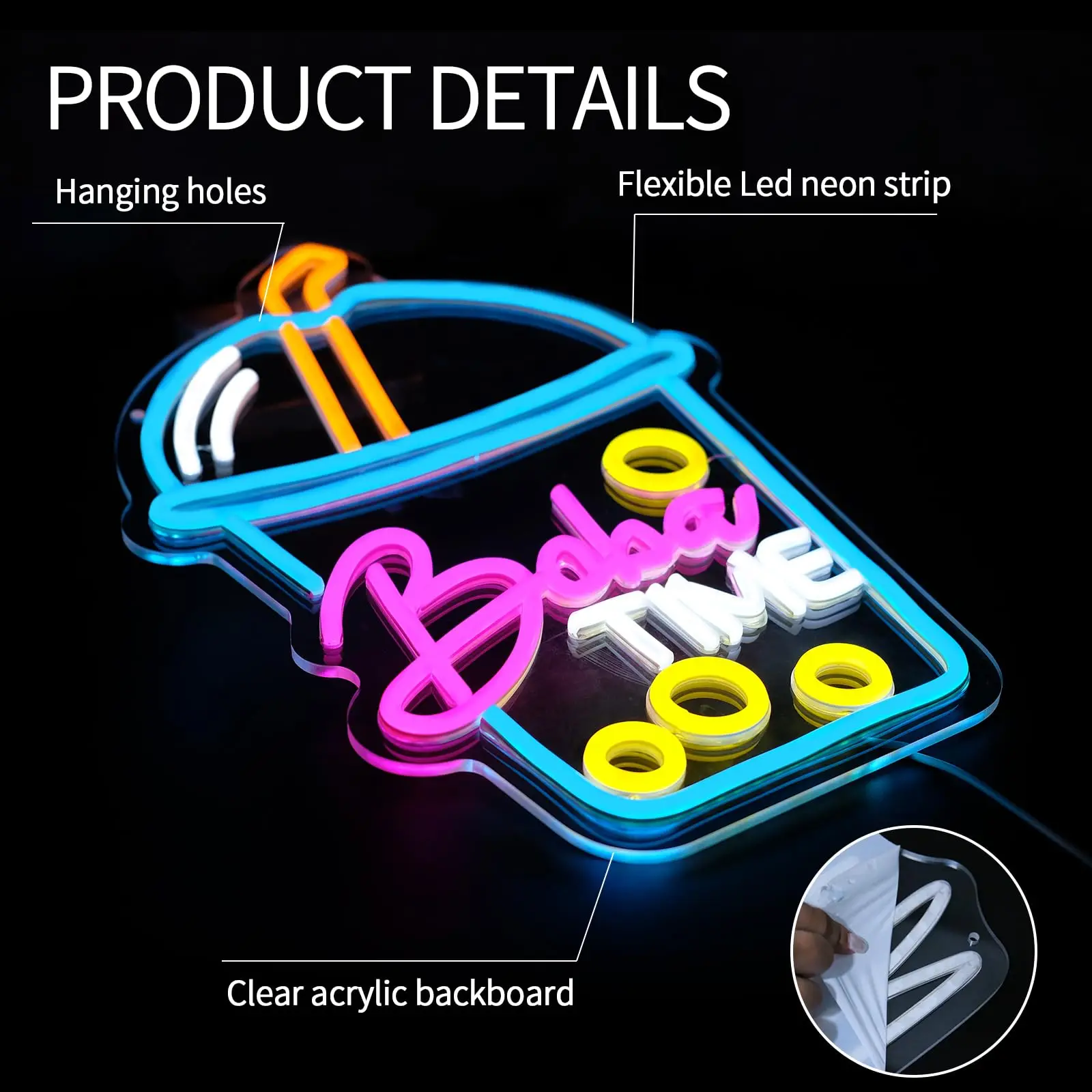 Boba Time Neon Sign for Wall D - Coffee Tea Boba 리뷰 및 가격