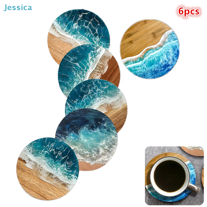 ♥Ocean Wave & Wood Grain Coast - Coffee Tea Sugar Set 리뷰 및 가격