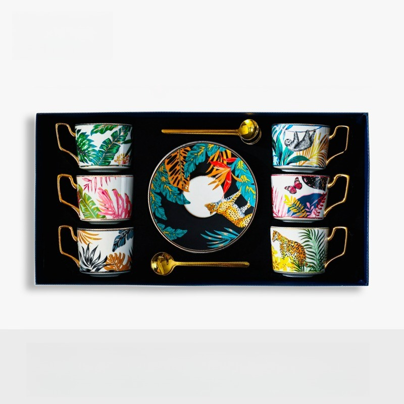 Jungle Animal Coffee Cup Plate - Coffee Tea English 리뷰 및 가격
