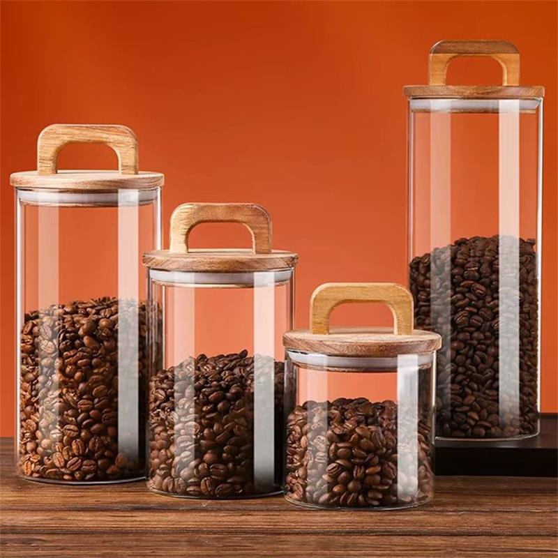 Clear Glass Jar with Bamboo Li - Coffee Tea Sugar Container Set 리뷰 및 가격