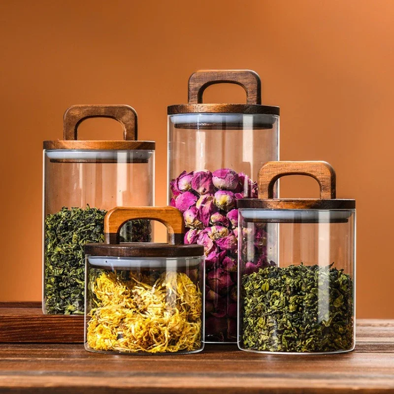 Clear Glass Jar with Bamboo Li - Coffee Tea Sugar Container Set 리뷰 및 가격
