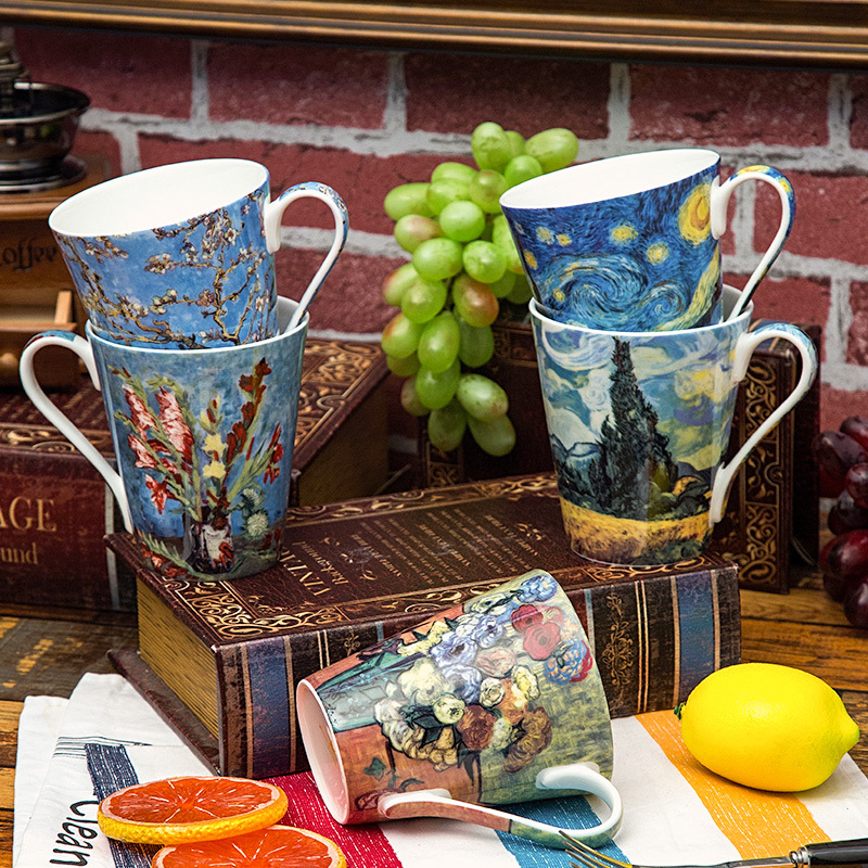 5 Pcs Set Bone China Van Gogh  - Coffee Tea Van 리뷰 및 가격