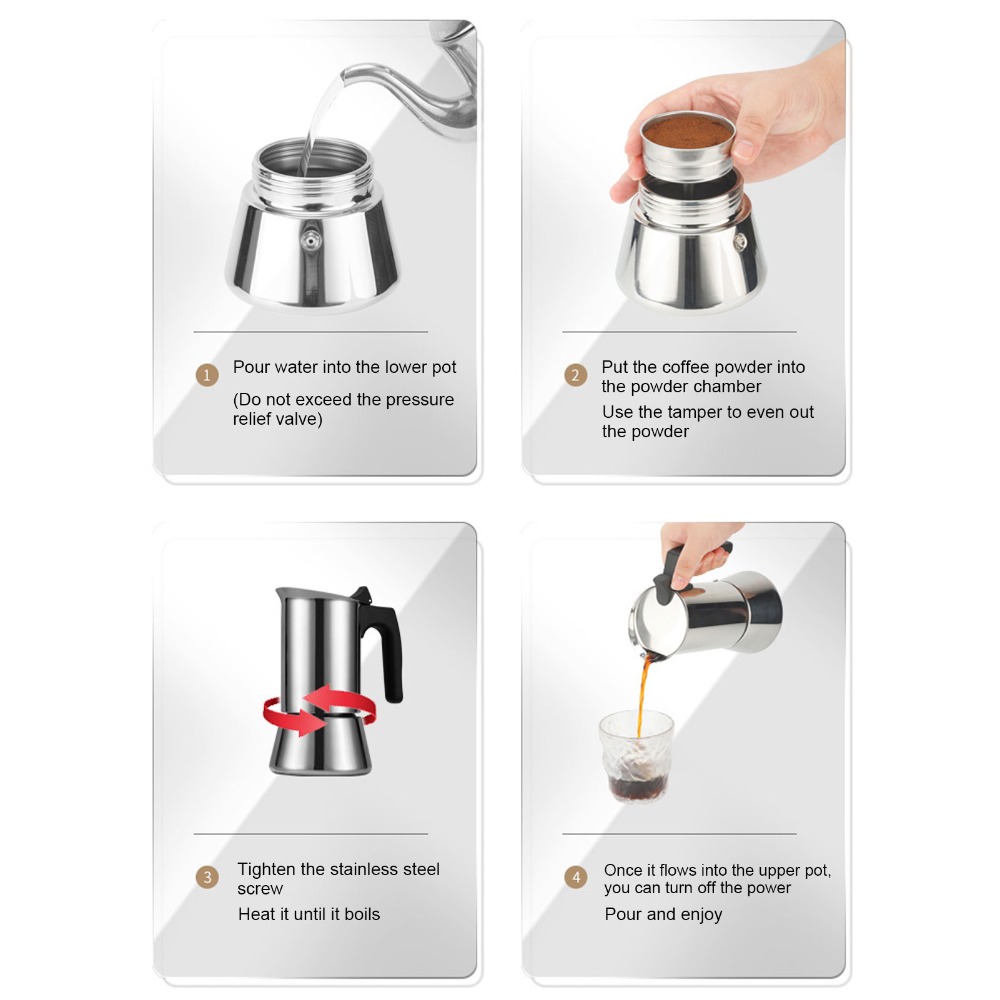 Stainless Steel Moka Pot Large - Coffee Tea Chocolate 리뷰 및 가격