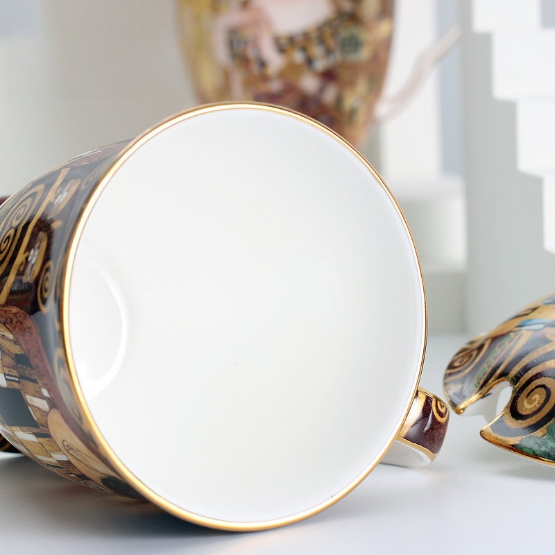 European Ceramic Mug with Lid  - Coffee Tea Chocolate 리뷰 및 가격