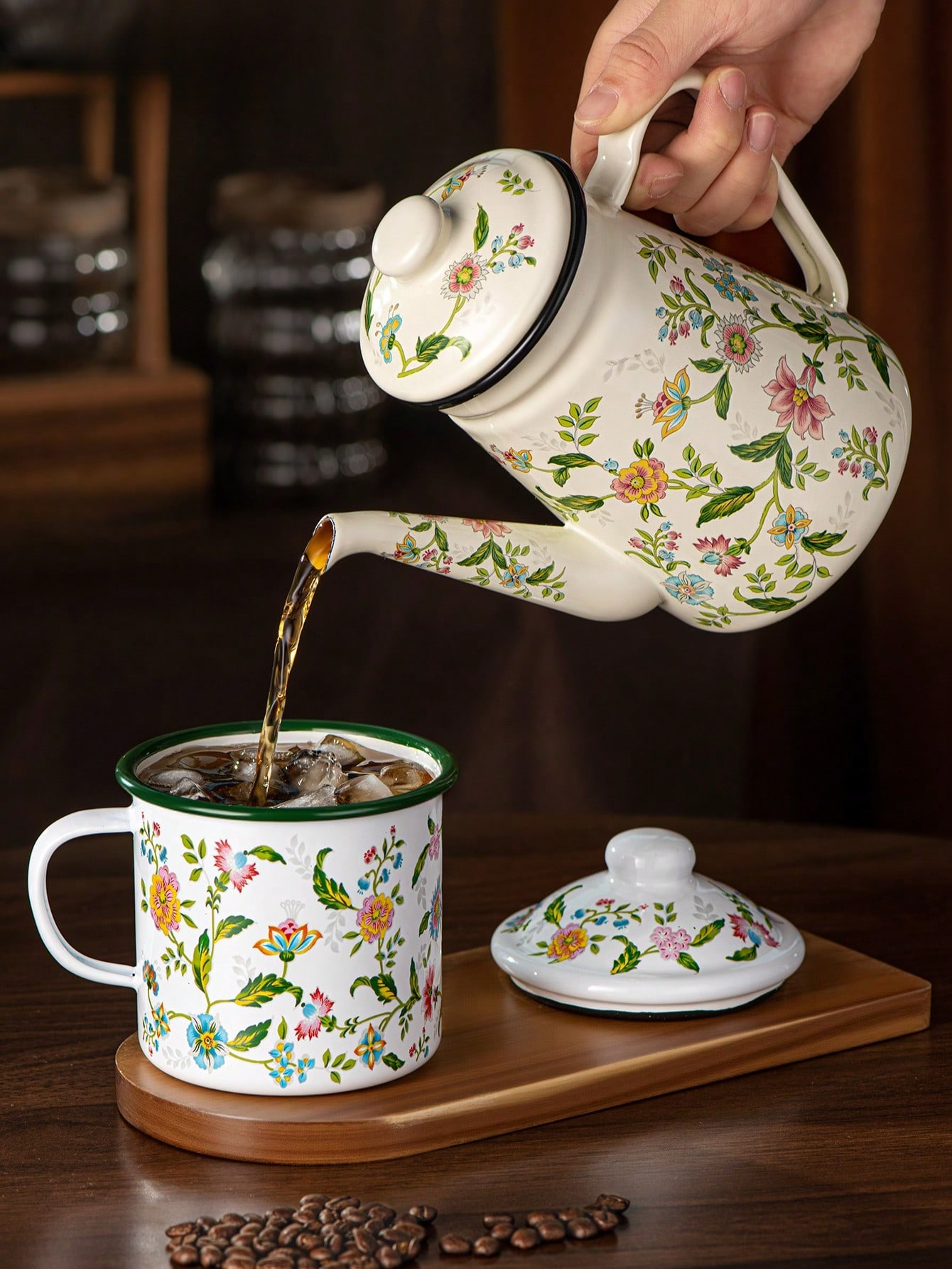Vintage Floral Coffee Pot 1.1L - Coffee Tea Chocolate 리뷰 및 가격