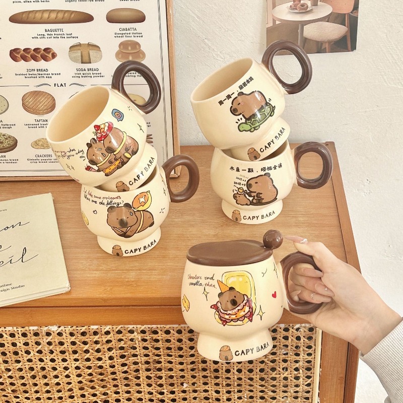 Cute Capybara Ceramic Mug with - Coffee Y Tea 리뷰 및 가격