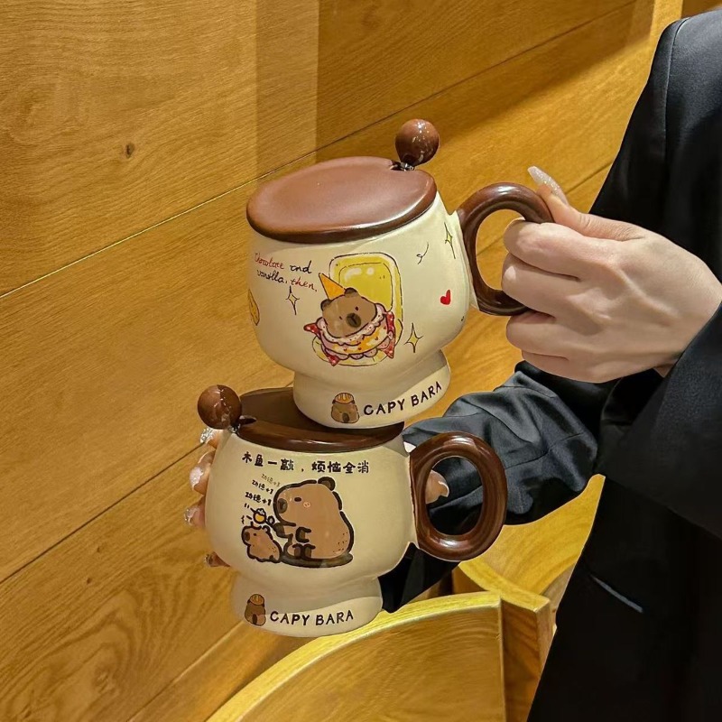 Cute Capybara Ceramic Mug with - Coffee Y Tea 리뷰 및 가격