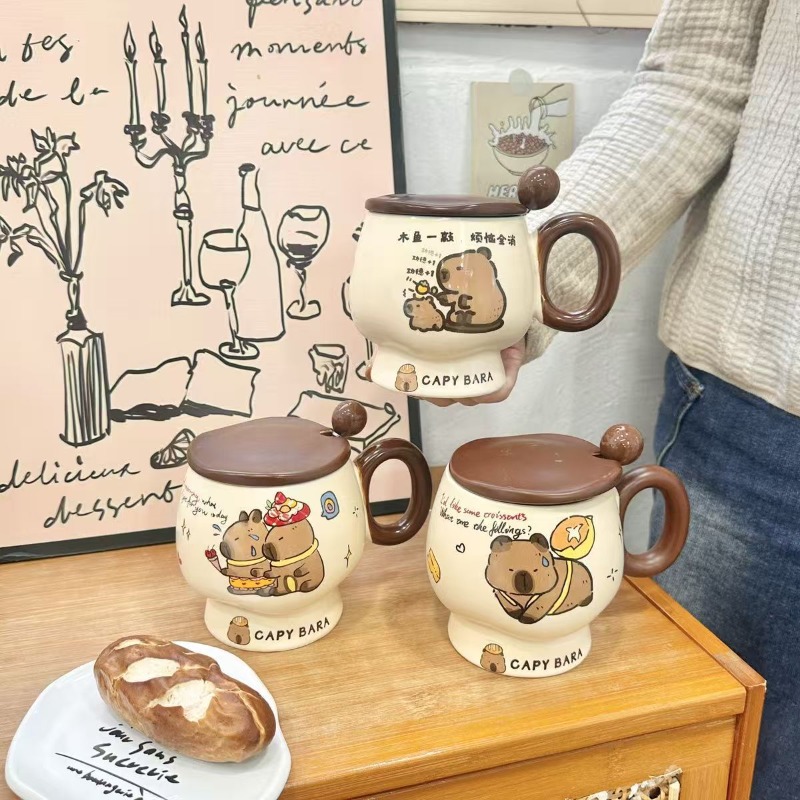 Cute Capybara Ceramic Mug with - Coffee Y Tea 리뷰 및 가격