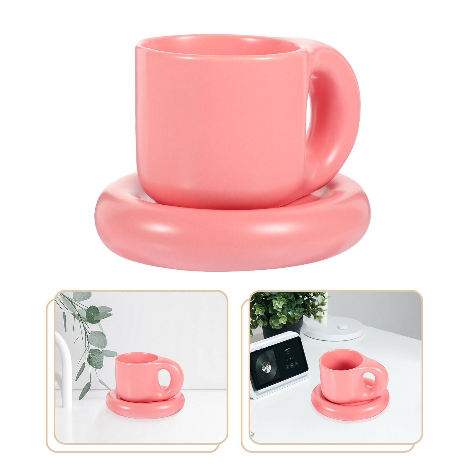 Ceramic Coffee Cup Set with Sa - Coffee Tea Chocolate 리뷰 및 가격