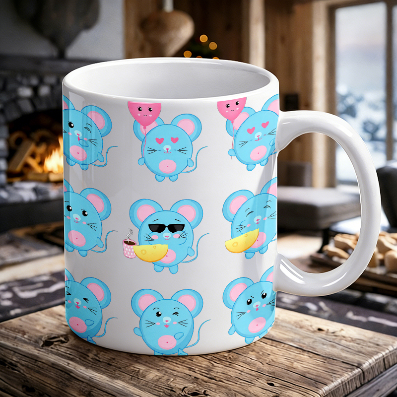 1PCS Funny Blue Mouse Emoji Ce - Coffee Tea Emoji 리뷰 및 가격