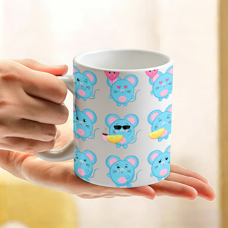 1PCS Funny Blue Mouse Emoji Ce - Coffee Tea Emoji 리뷰 및 가격