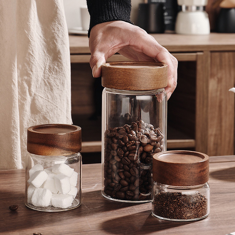 Glass Sealed Storage Jar With  - Coffee Tea Bean 리뷰 및 가격
