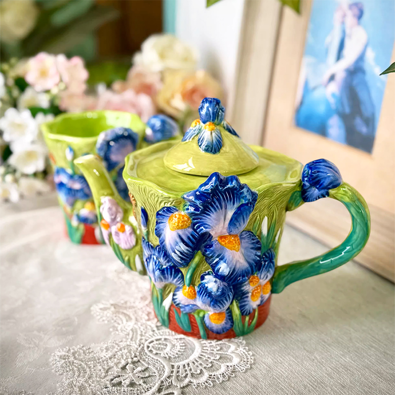 Creative Blue Floral Ceramic C - Coffee Tea Van 리뷰 및 가격