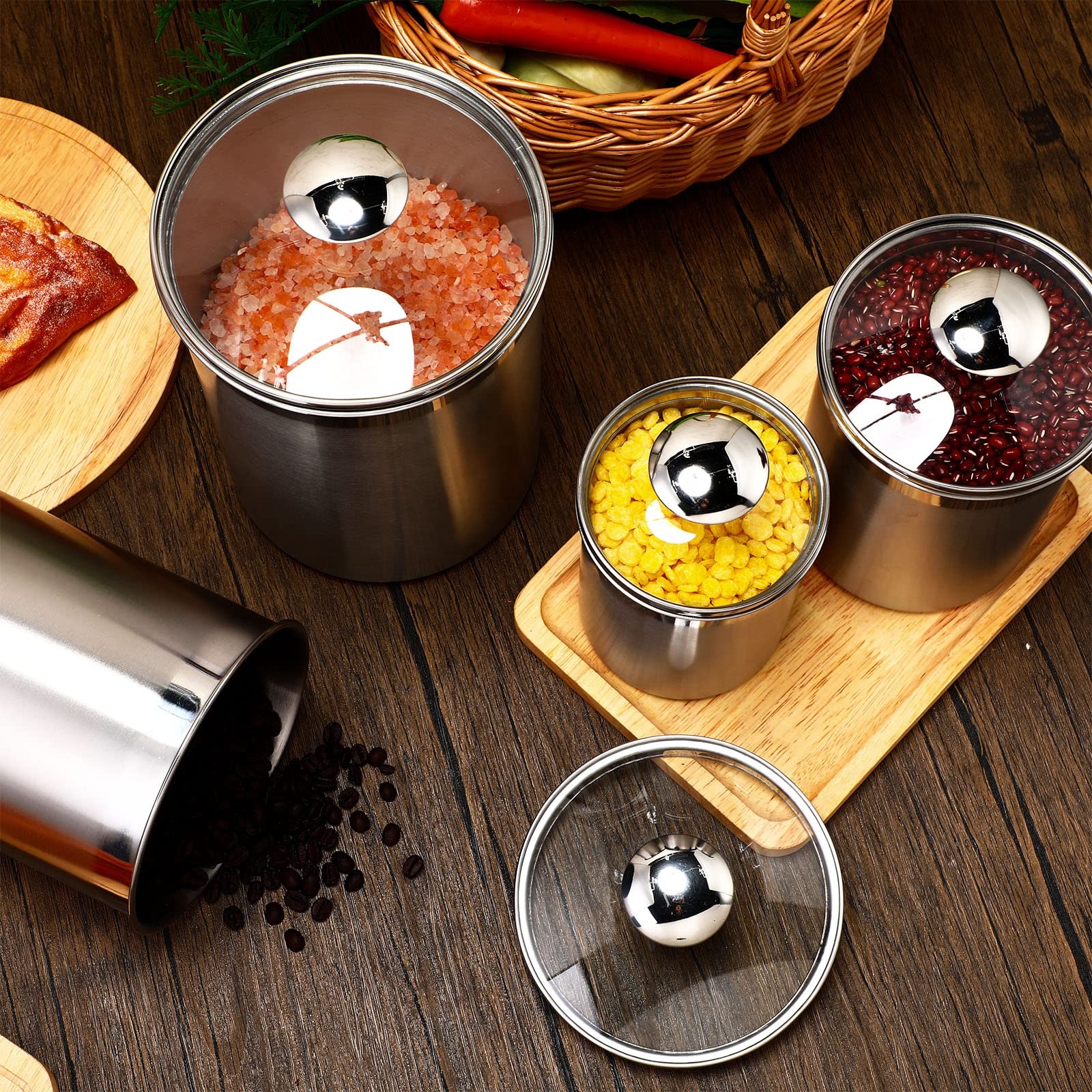 Food Storage Containers Tea Co - Coffee Tea Sugar Set 리뷰 및 가격