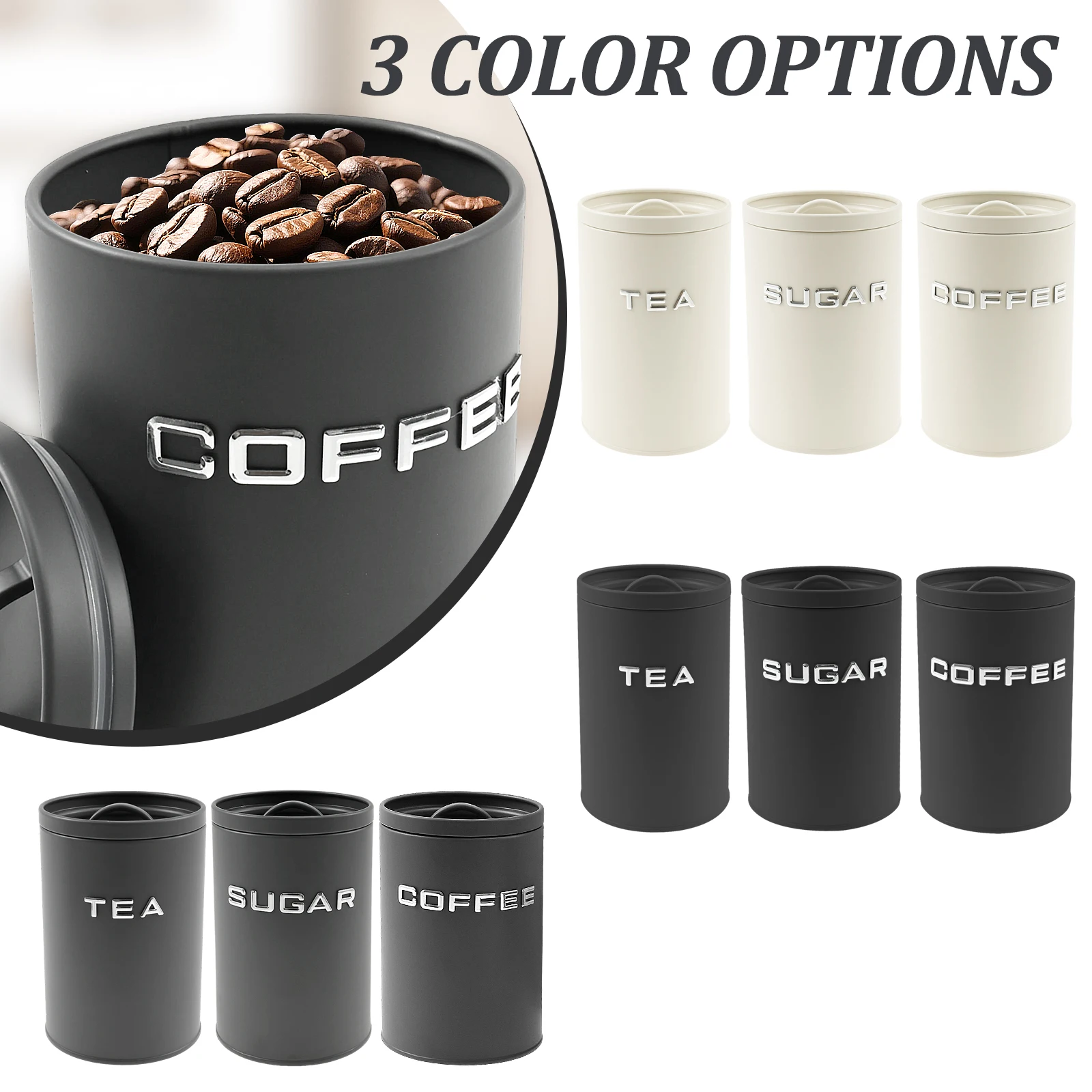 3 Pcs Tea Coffee Sugar Caniste - Coffee Tea Sugar Container Set 리뷰 및 가격