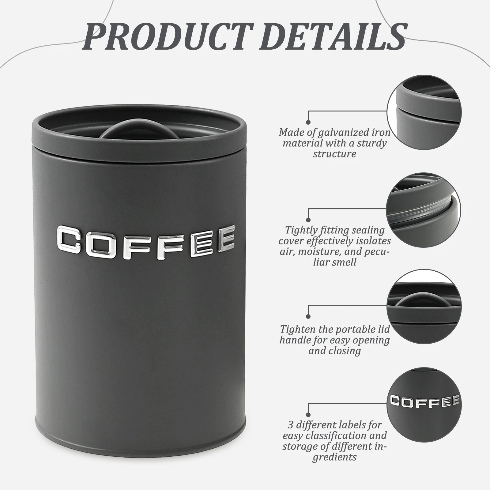 3 Pcs Tea Coffee Sugar Caniste - Coffee Tea Sugar Container Set 리뷰 및 가격