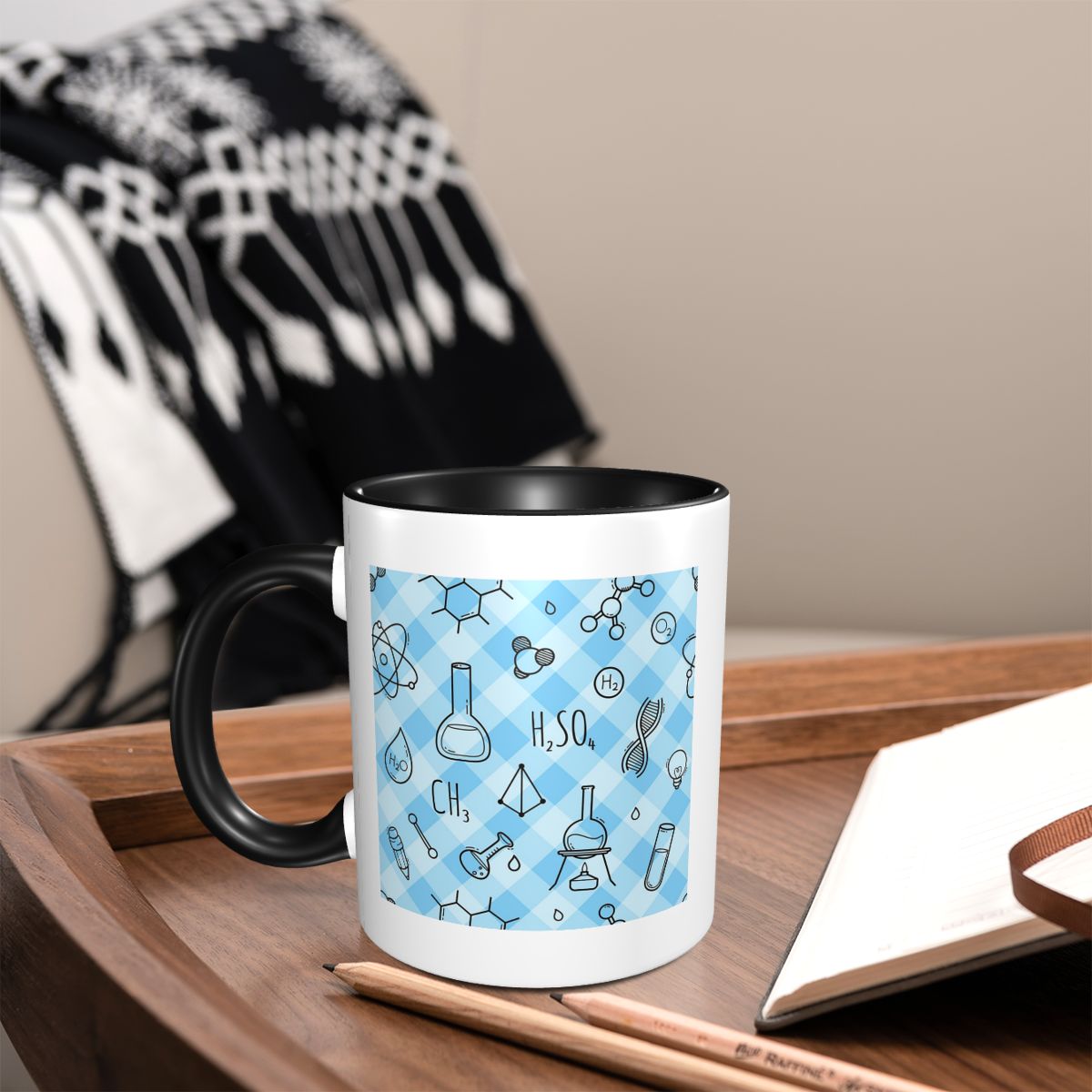 Science Icons Plaid Pattern A  - Coffee Tea Icon 리뷰 및 가격