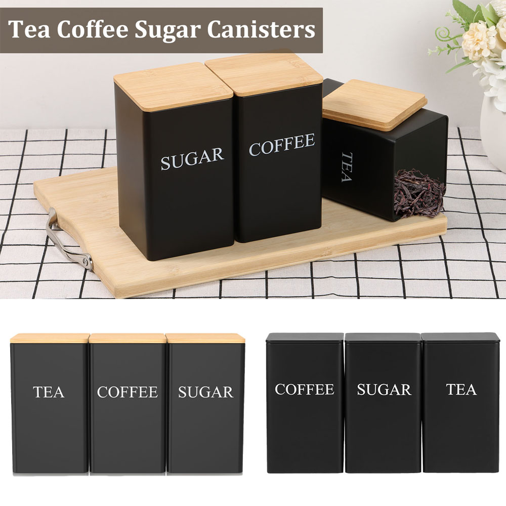 Coffee Bean Storage Jar Metal  - Coffee Tea Sugar Container Set 리뷰 및 가격