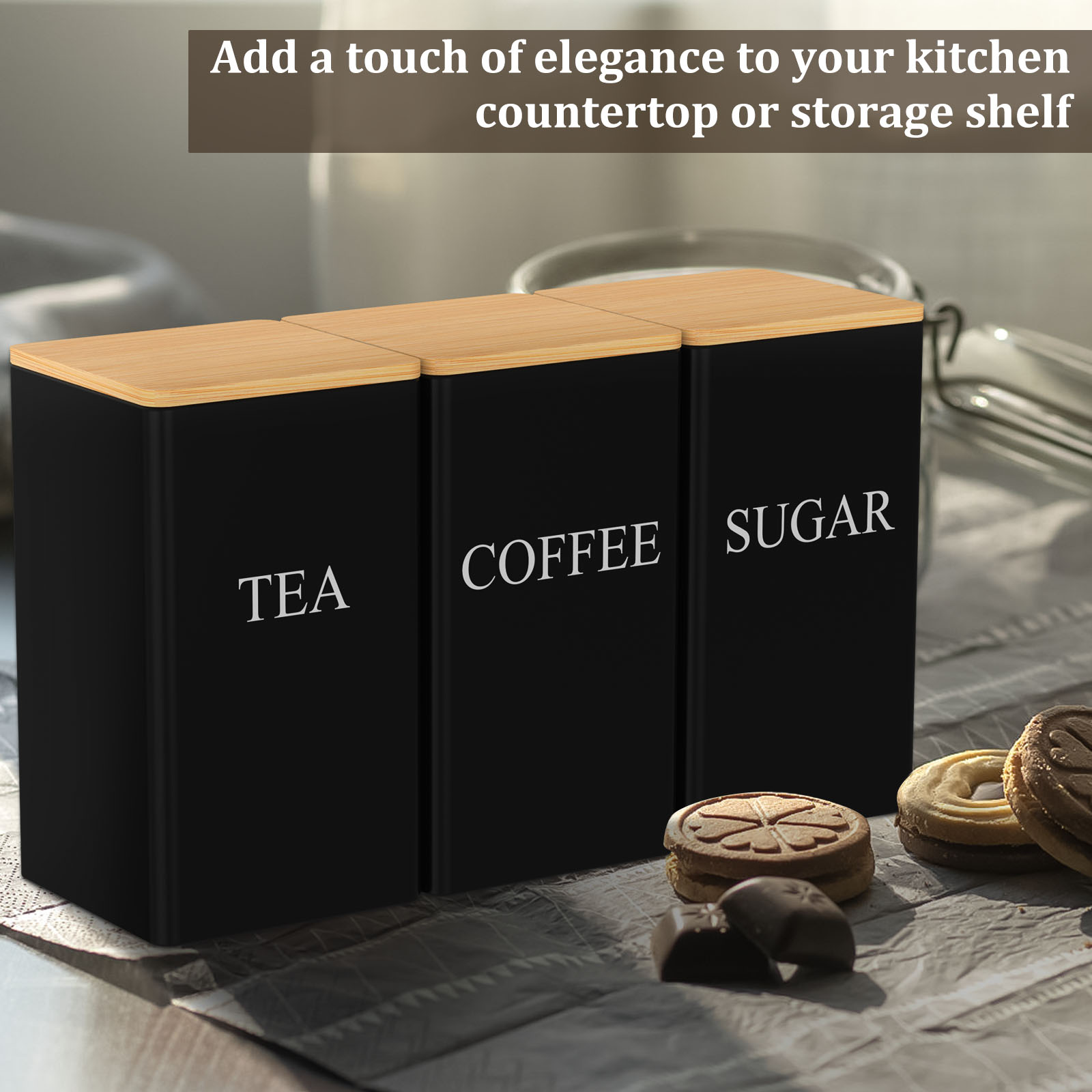 Coffee Bean Storage Jar Metal  - Coffee Tea Sugar Container Set 리뷰 및 가격