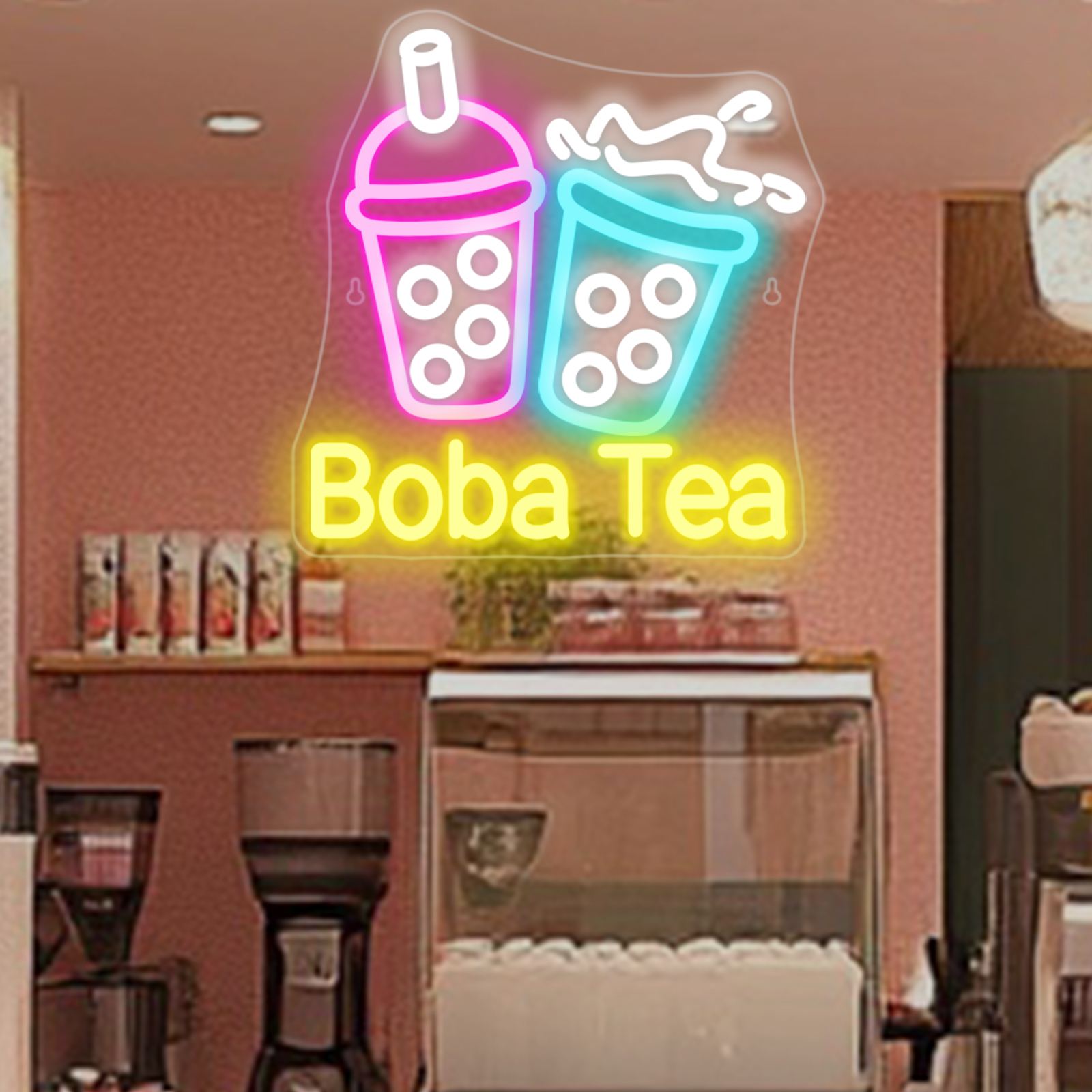 Bubble Tea Neon Light Colorful - Coffee Tea Boba 리뷰 및 가격
